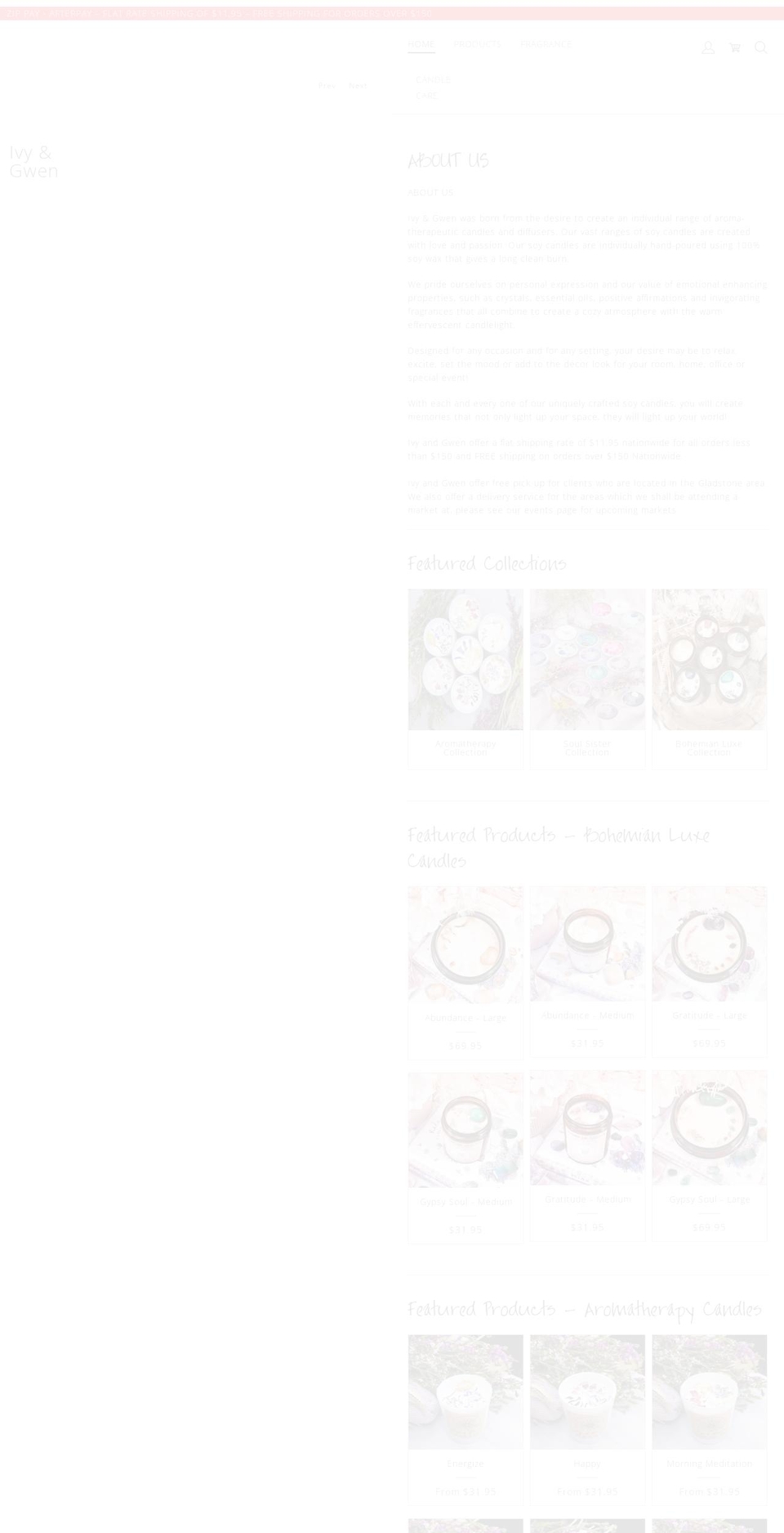 ivyandgwen.com.au shopify website screenshot