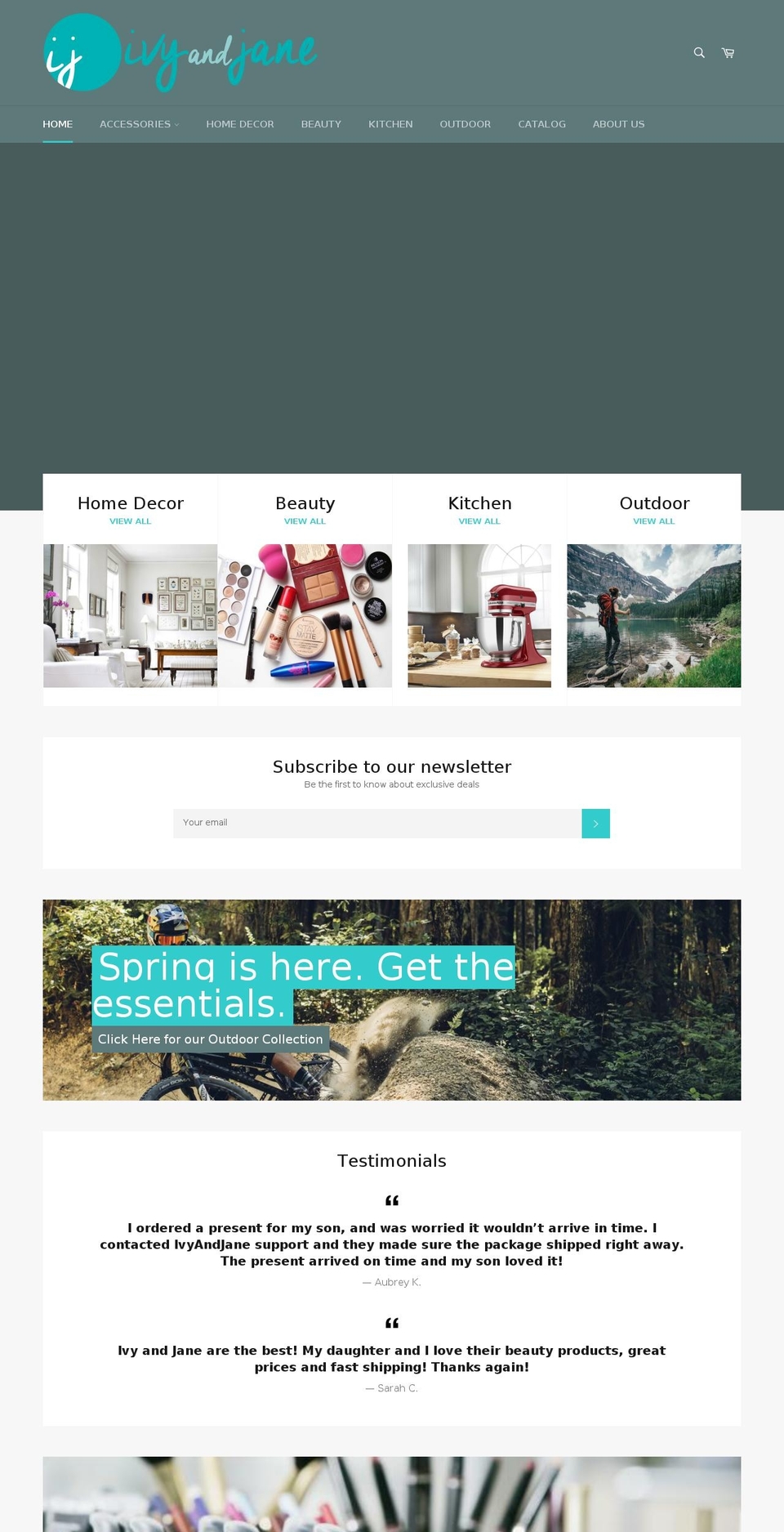 ivyandjane.com — Shopify storefront screenshot