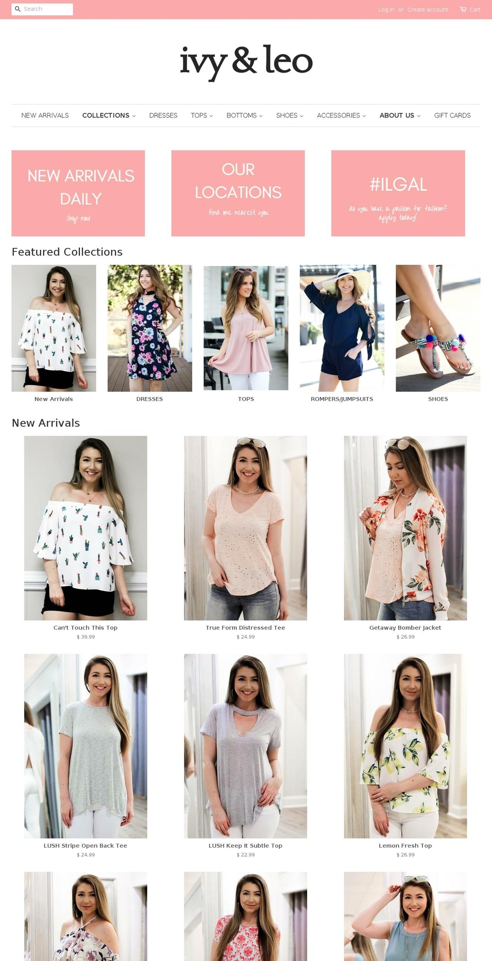 ivyandleo.com shopify website screenshot