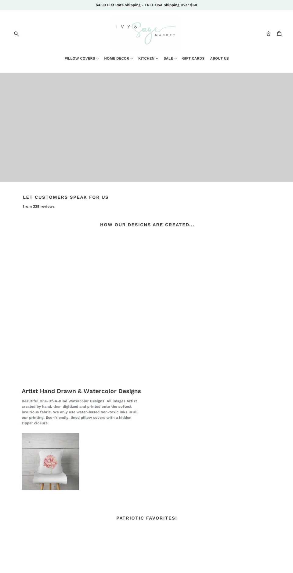 ivyandsagemarket.com — Shopify storefront screenshot