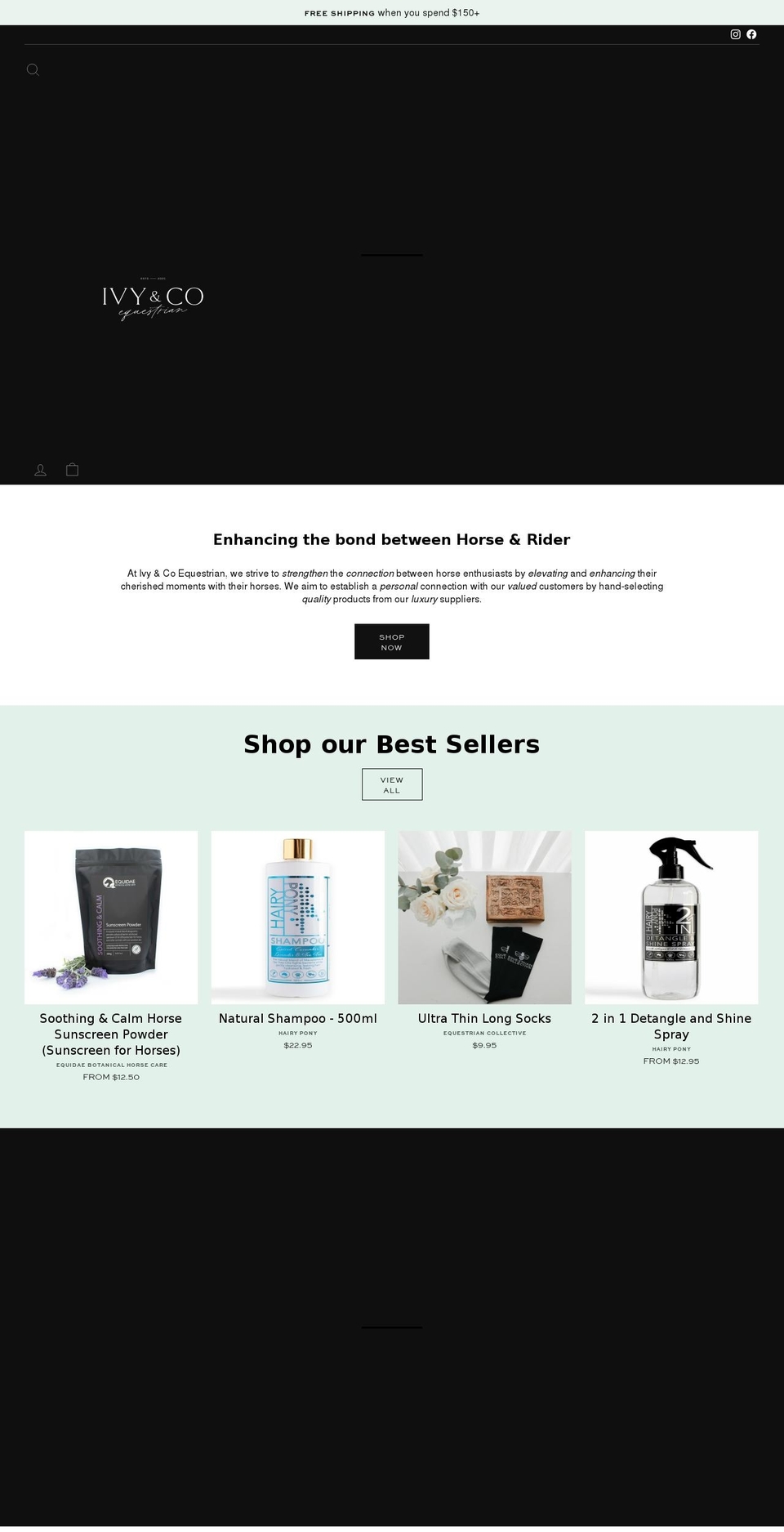 ivycoequestrian.com.au shopify website screenshot