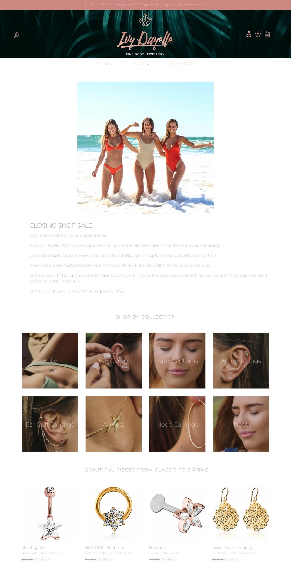 ivydayelle.com.au shopify website screenshot