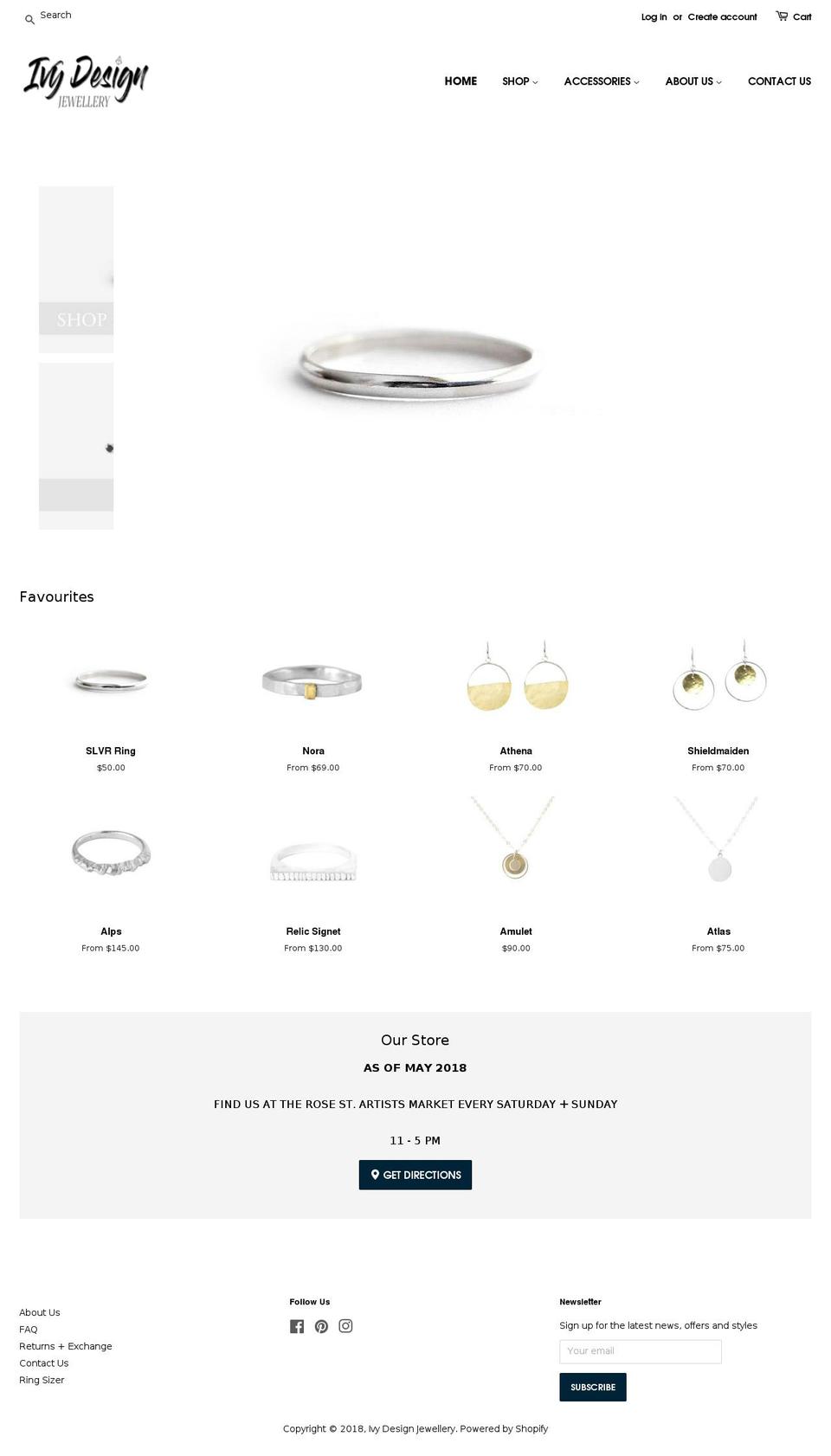 ivydesignjewellery.com — Shopify storefront screenshot