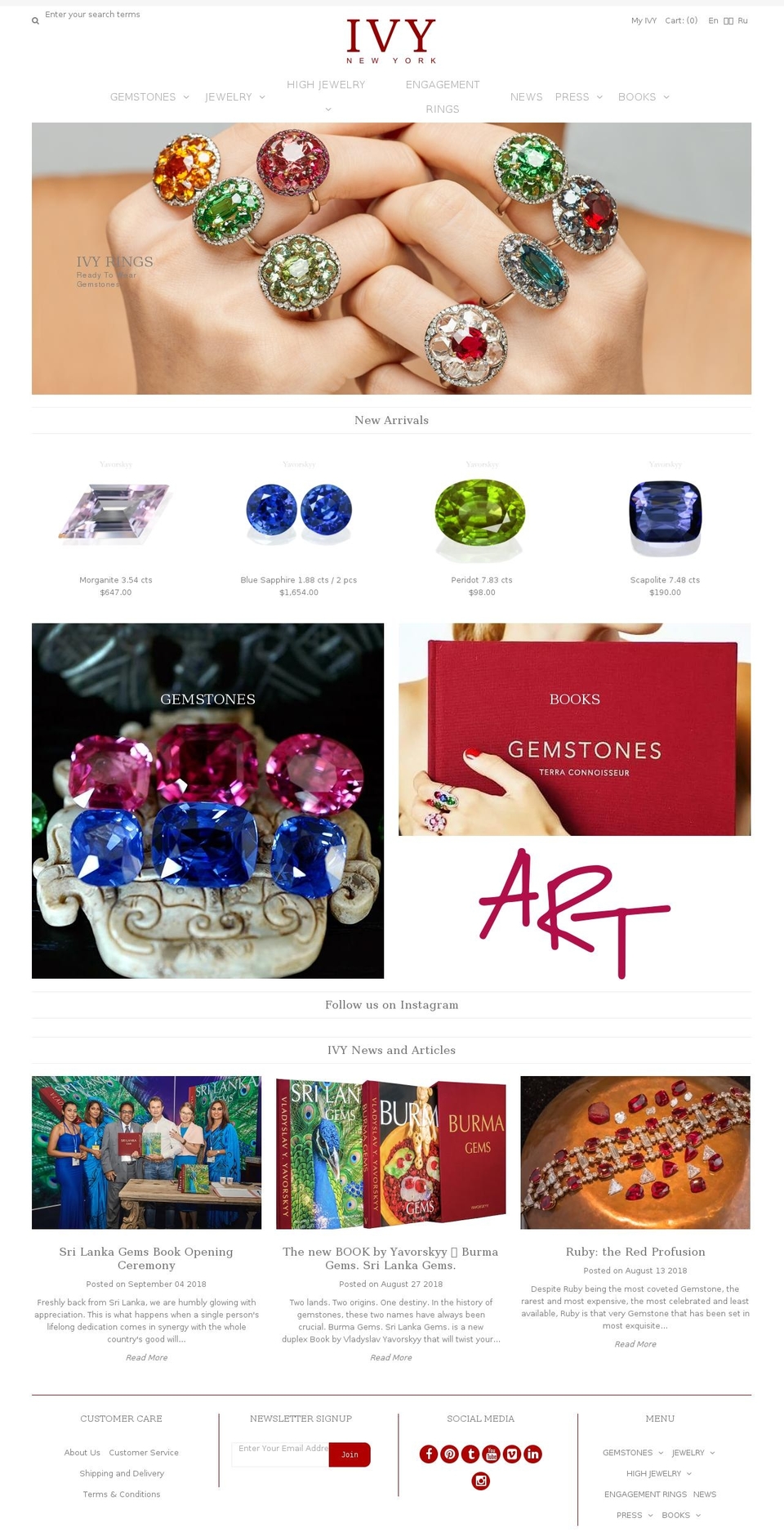 ivyfinejewels.com — Shopify storefront screenshot