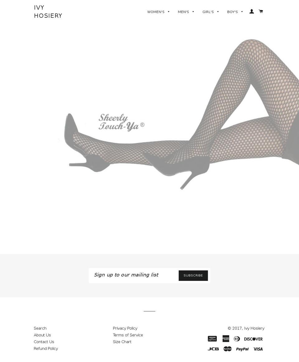 ivyhosiery.com shopify website screenshot