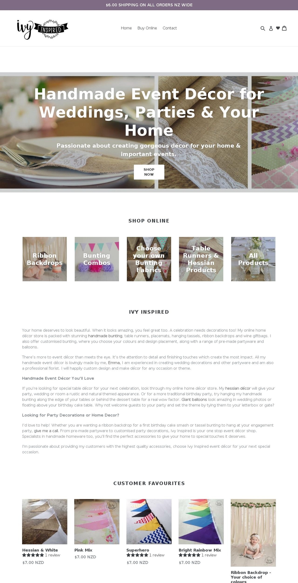 ivyinspired.com — Shopify storefront screenshot