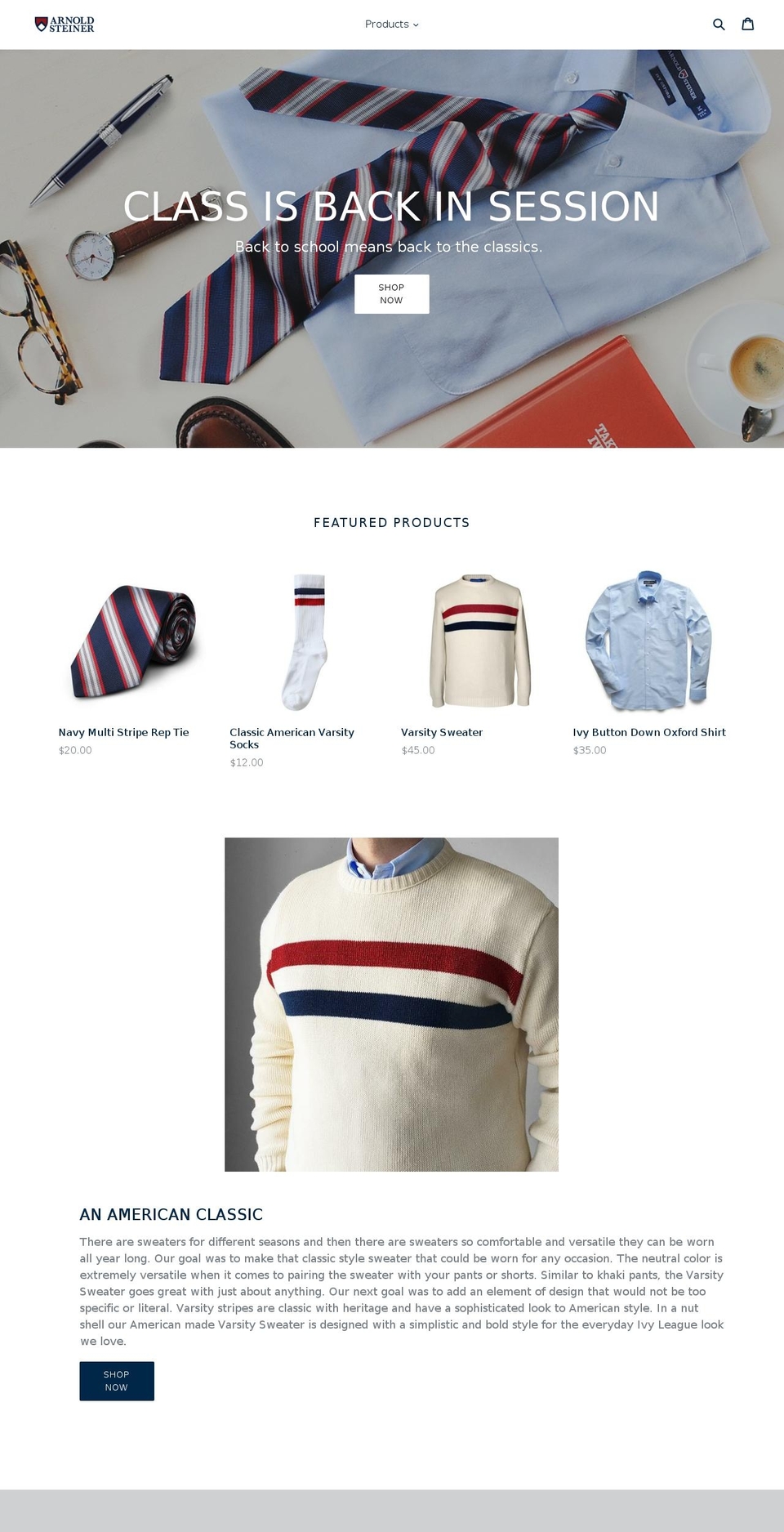 ivyleague1875.com — Shopify storefront screenshot