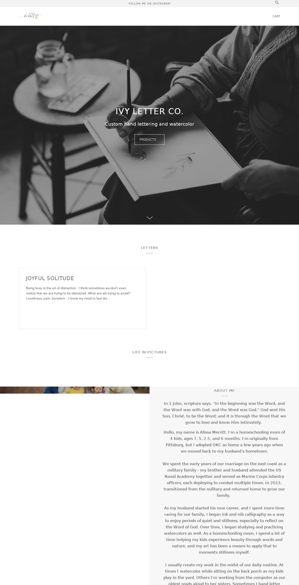 ivyletter.com — Shopify storefront screenshot