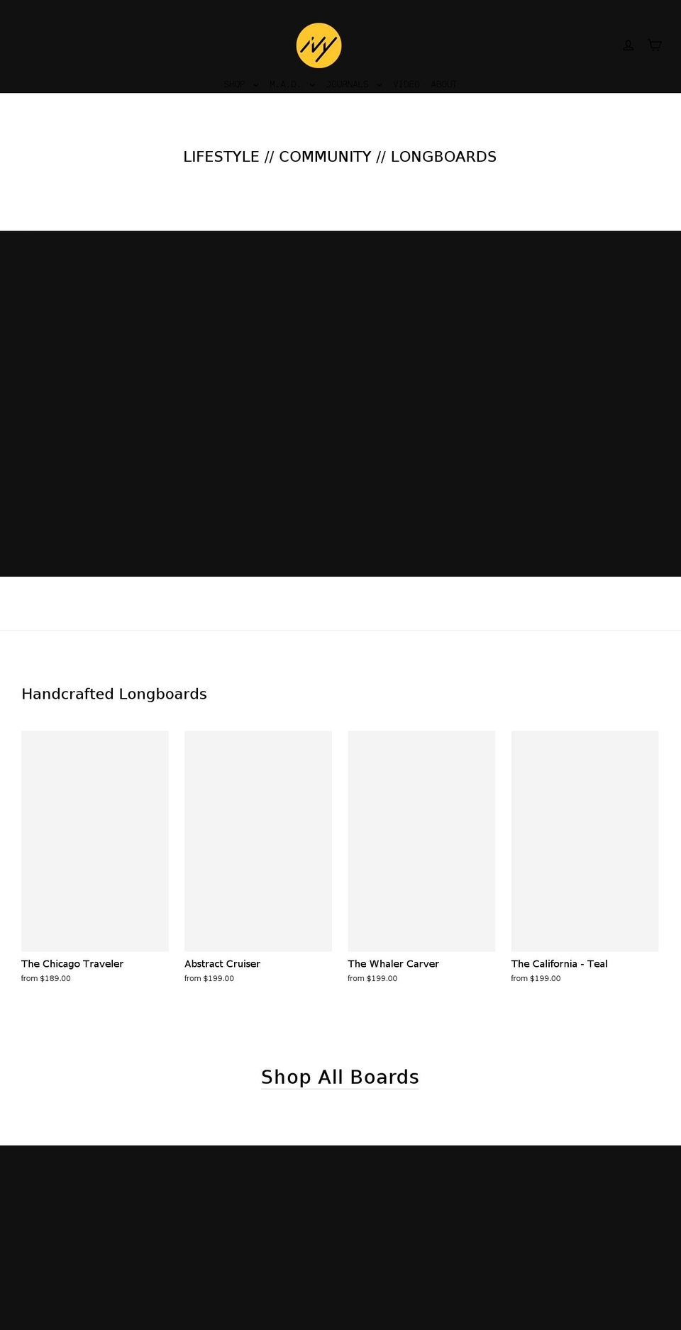 ivylongboards.net shopify website screenshot