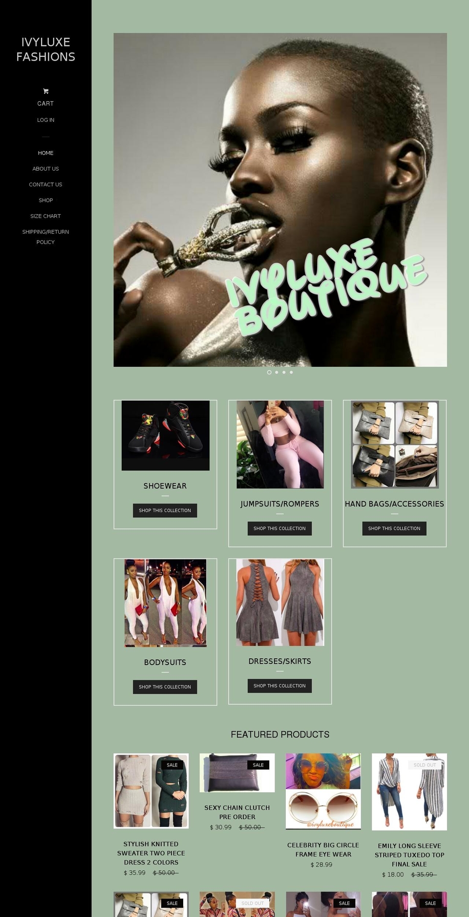 ivyluxeboutique.com shopify website screenshot