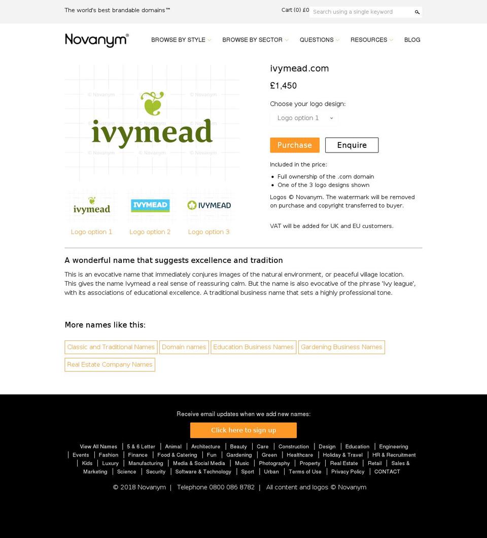 LIVE + Wishlist Email Shopify theme site example ivymead.com