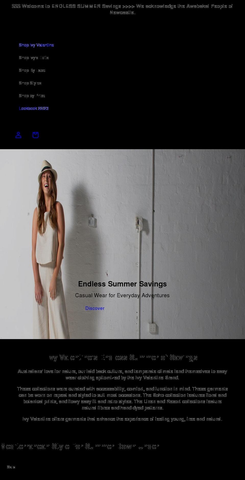 ivyvalentine.com shopify website screenshot