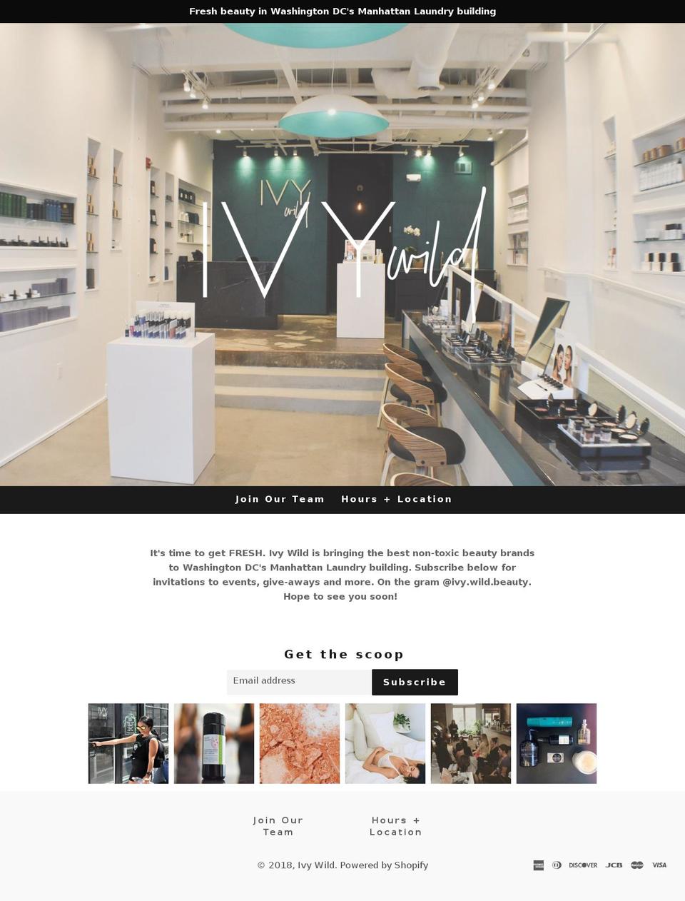 ivywildbeauty.com — Shopify storefront screenshot
