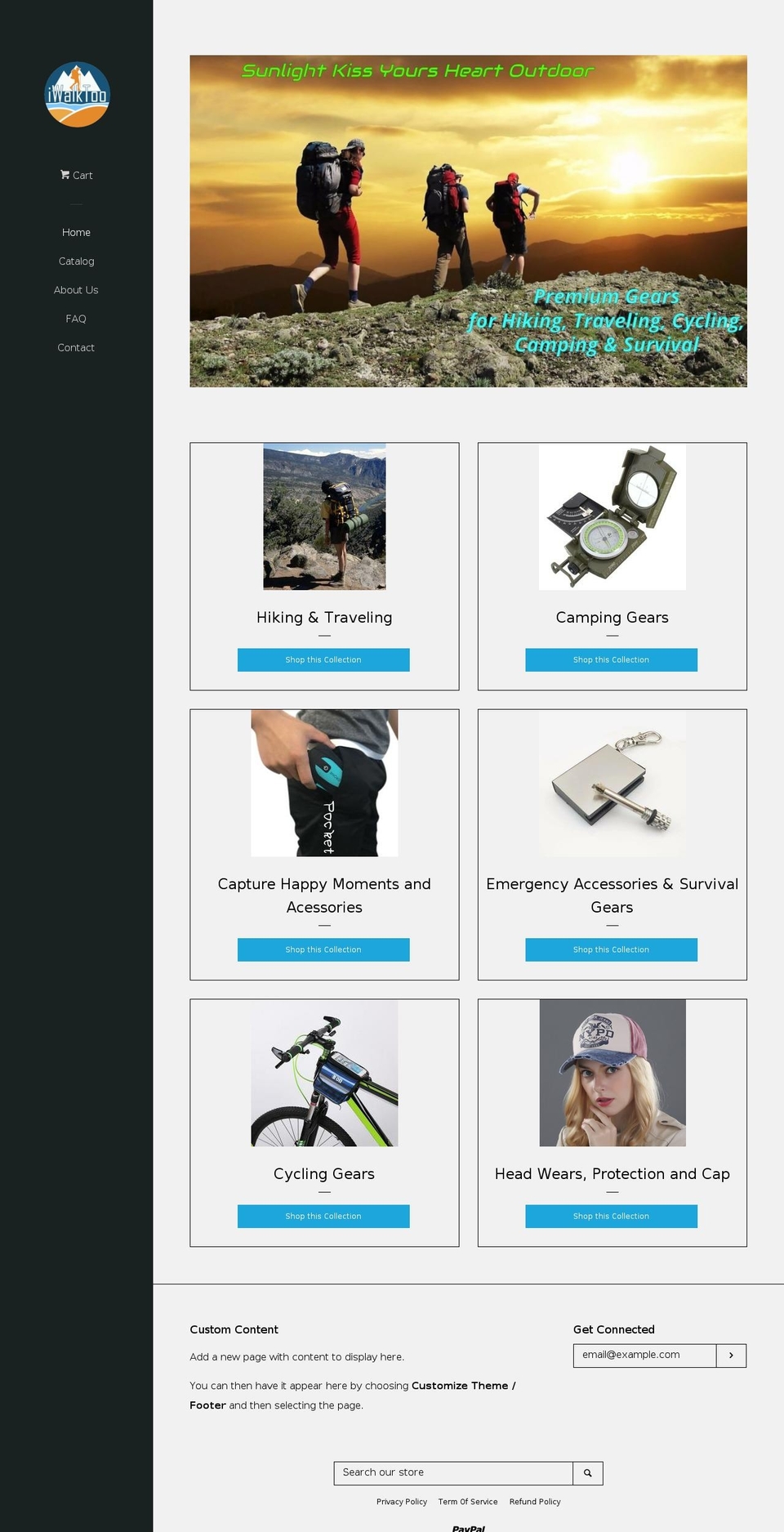 Adventure Shopify theme site example iwalktoo.com