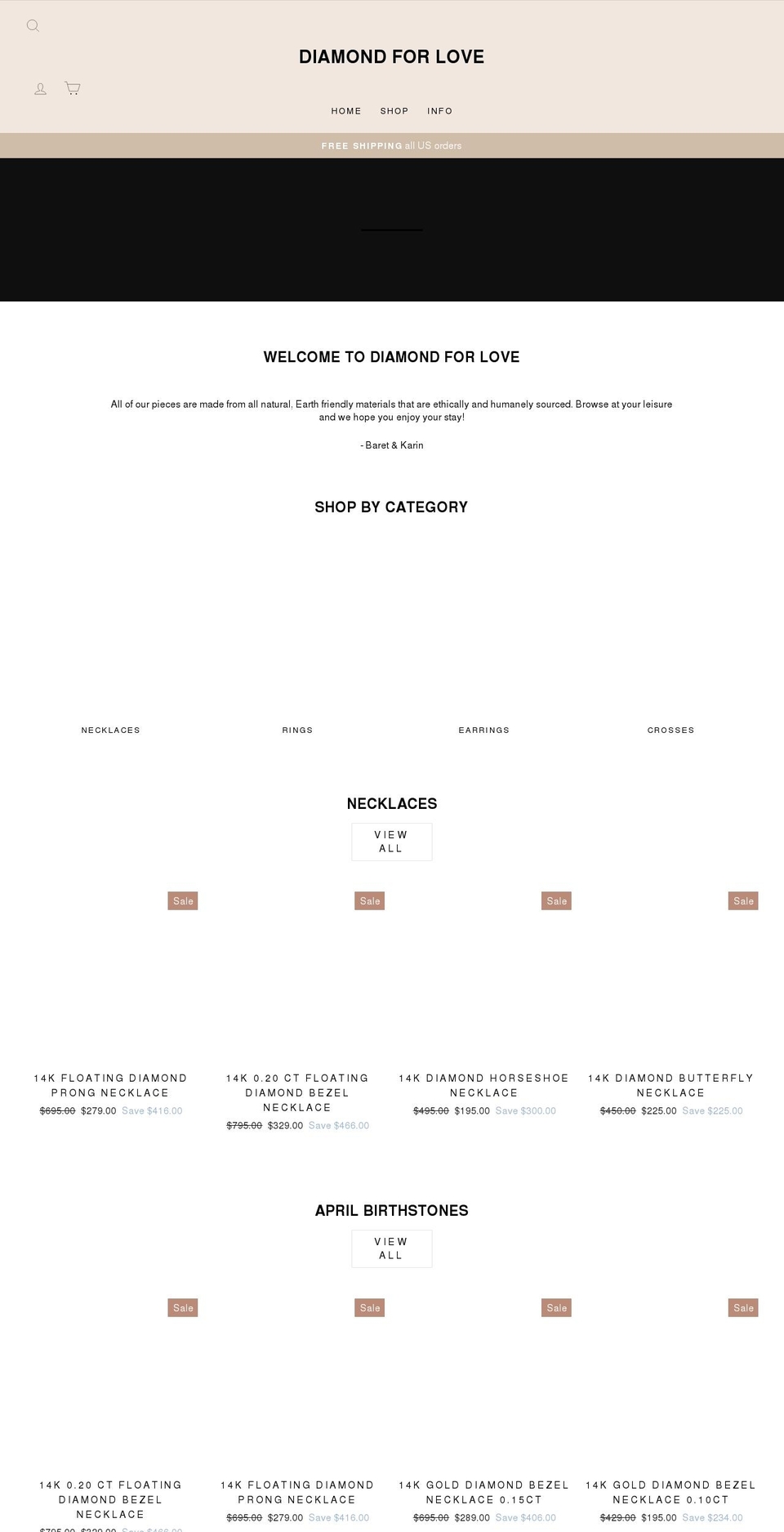 iwantmydiamonds.com — Shopify storefront screenshot