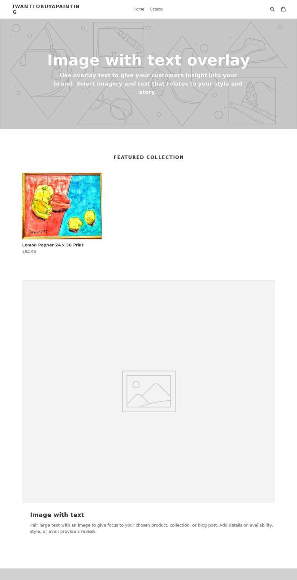 iwanttobuyapainting.com shopify website screenshot