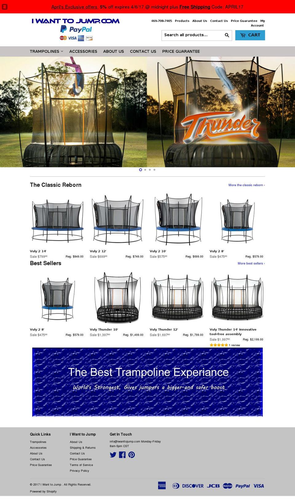 iwanttojump.com shopify website screenshot