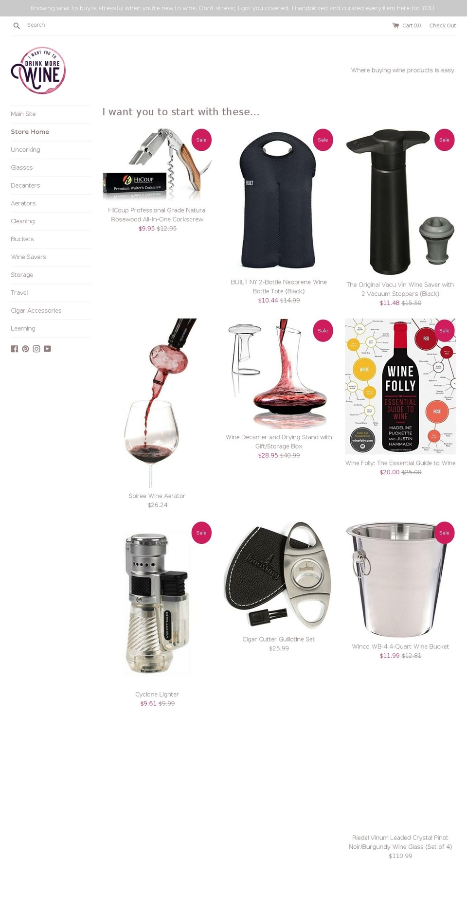 iwantyoutodrinkmorewinestore.com — Shopify storefront screenshot