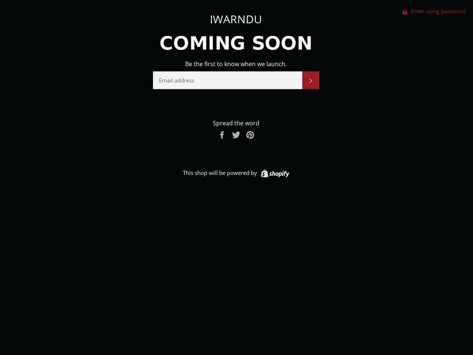 iwarndu.com shopify website screenshot