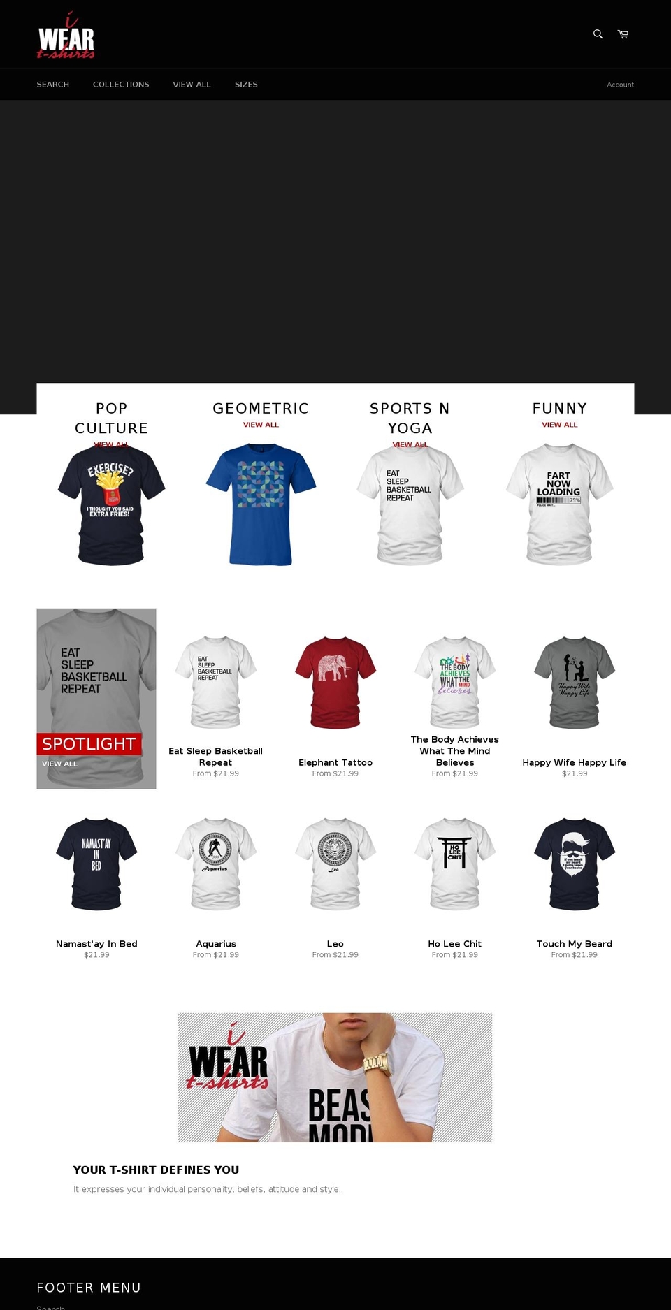 iweartshirts.com shopify website screenshot