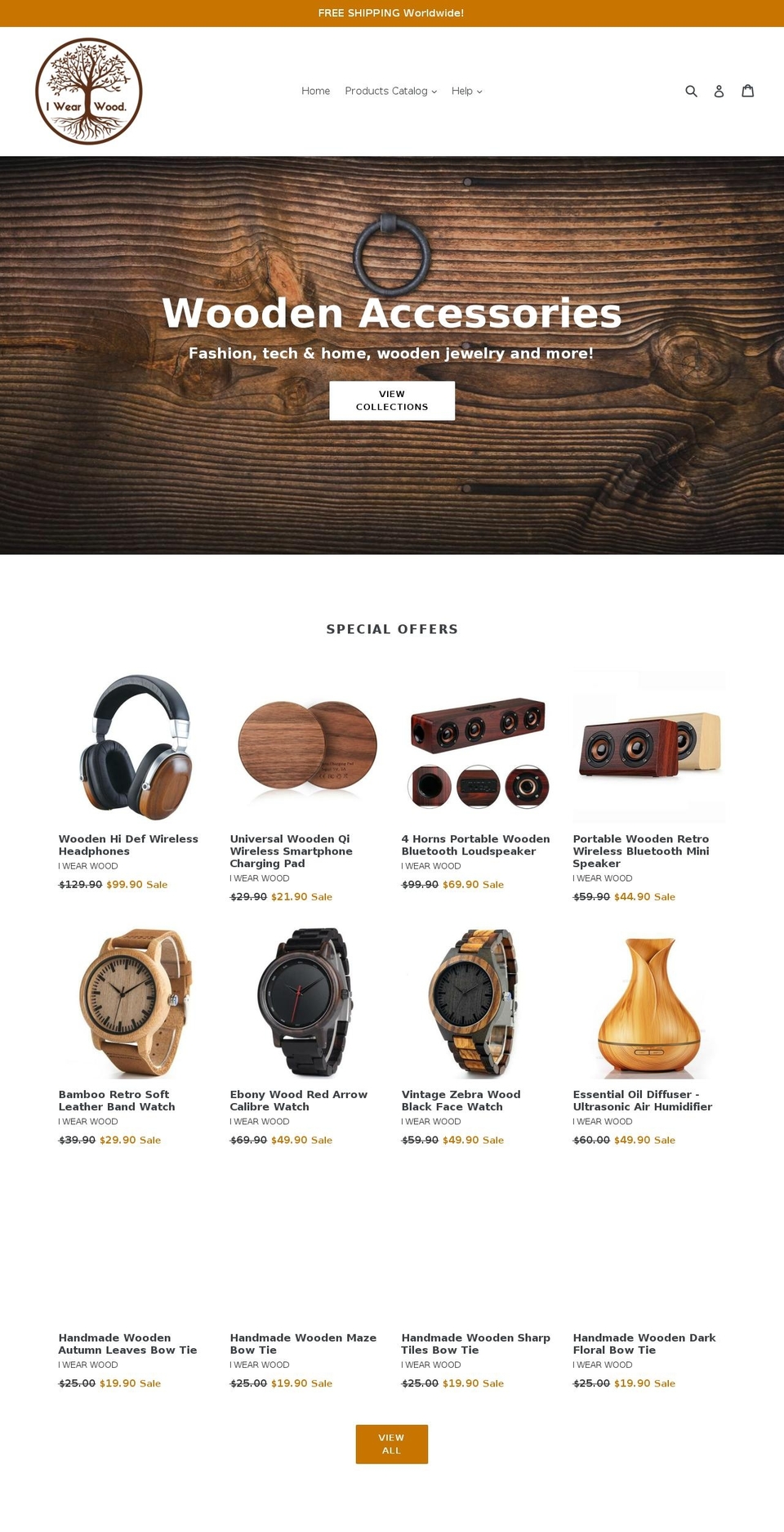 iwearwood.com — Shopify storefront screenshot
