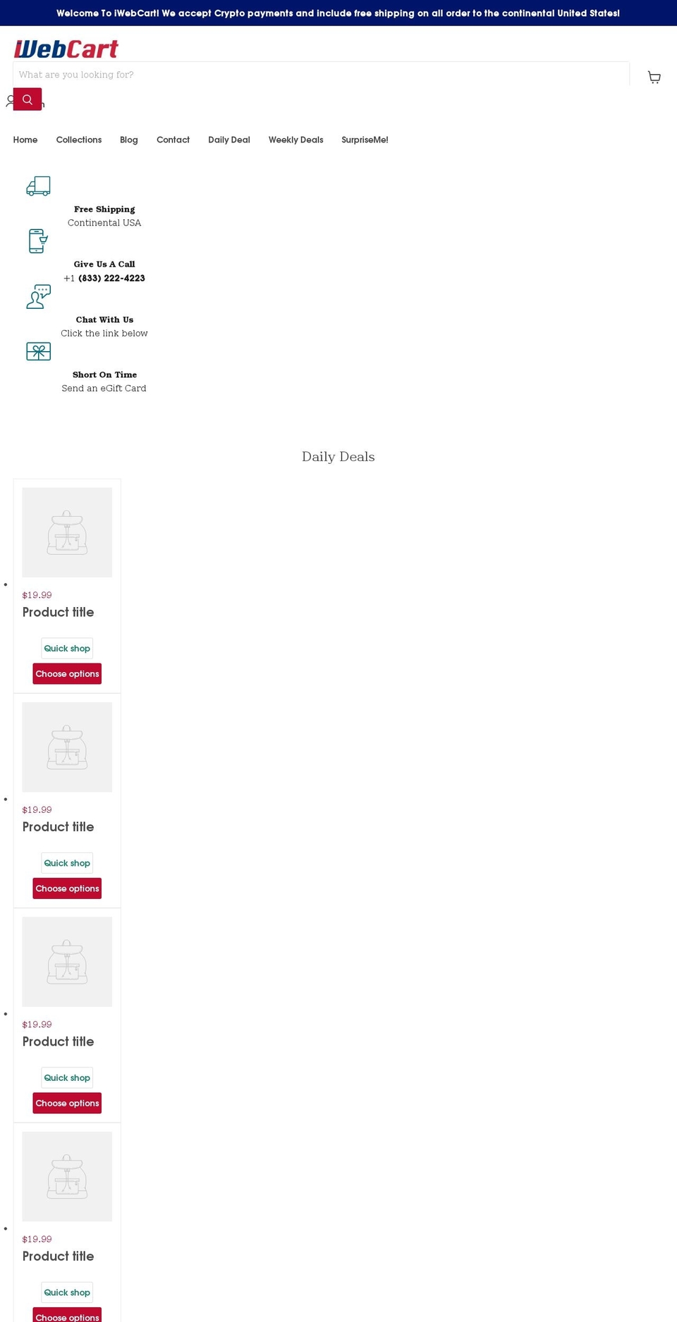 iwebcart.com shopify website screenshot