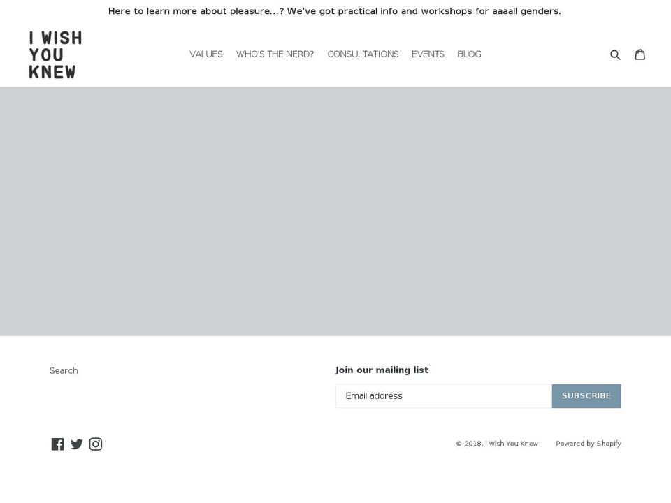 iwishyouknew.net shopify website screenshot