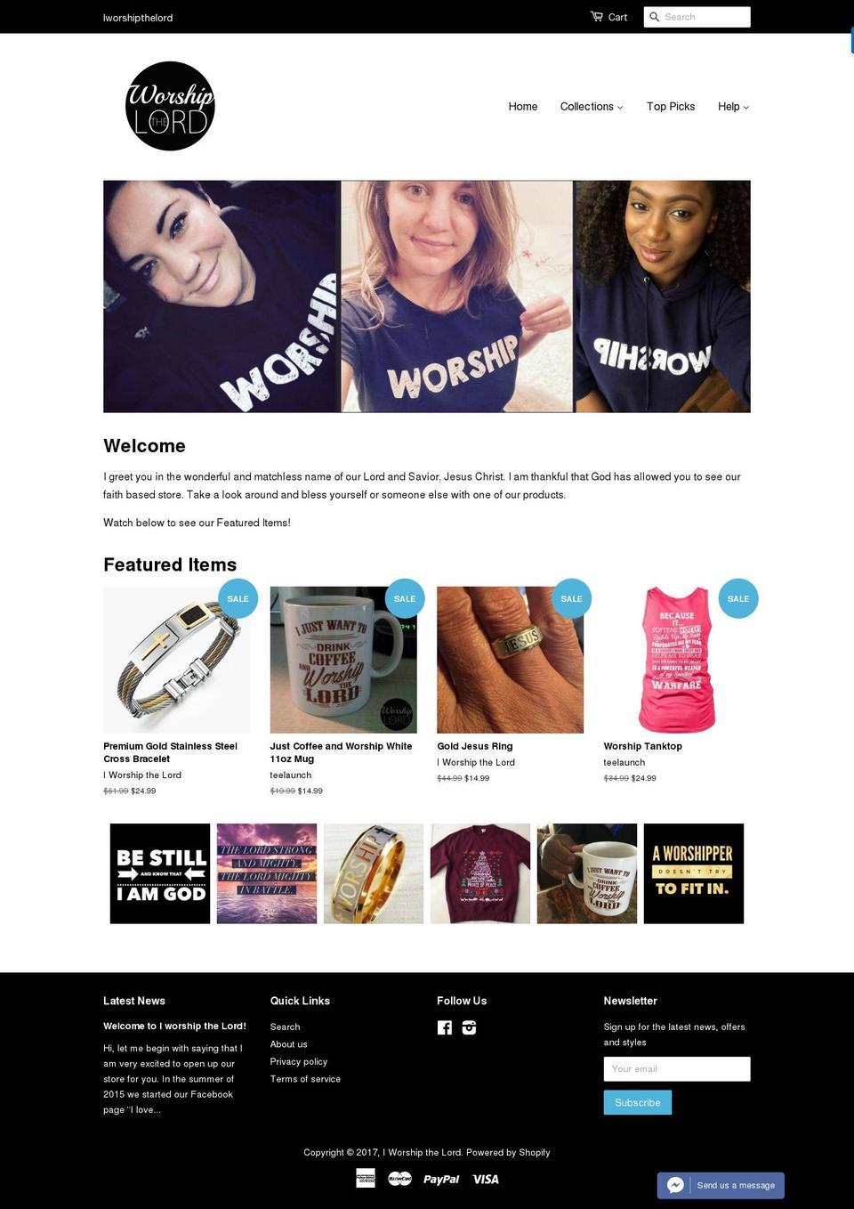 Refresh Shopify theme site example iworshipthelord.com