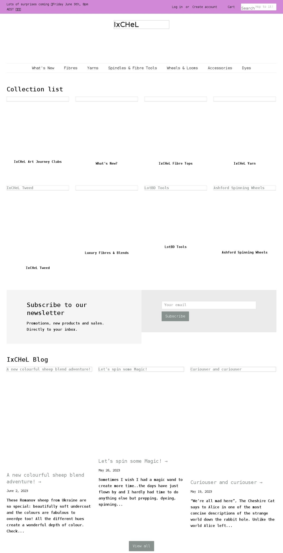 ixchel.com.au shopify website screenshot