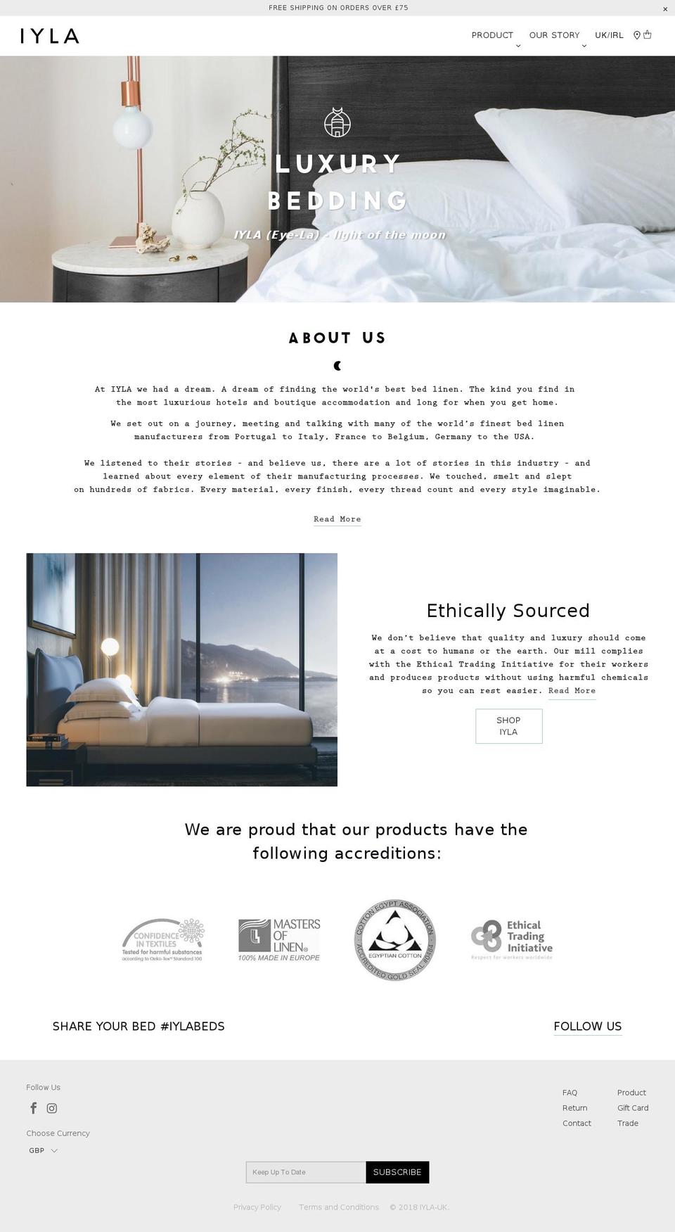 iyla.com — Shopify storefront screenshot