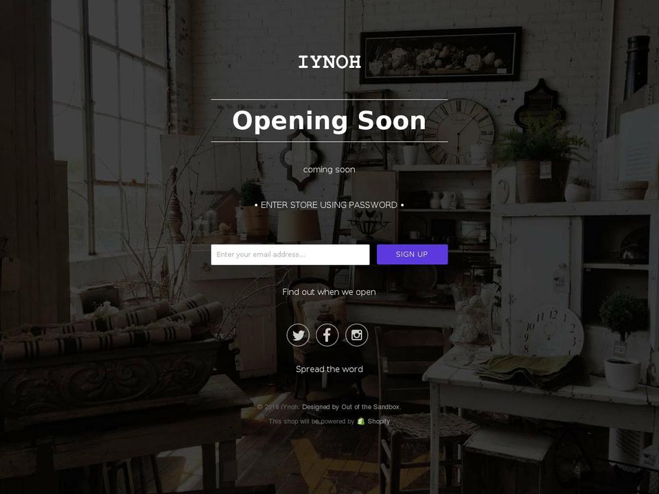iynoh.com shopify website screenshot