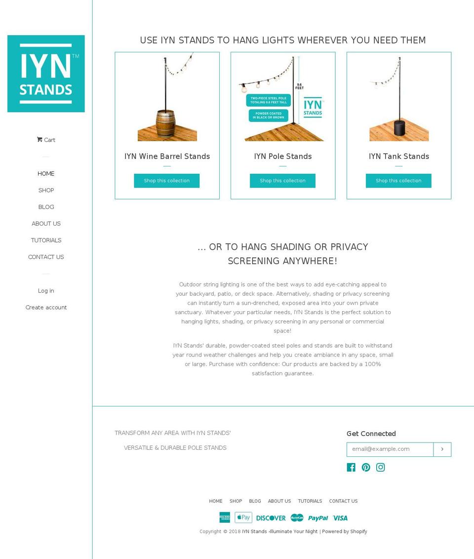 iynstands.com shopify website screenshot