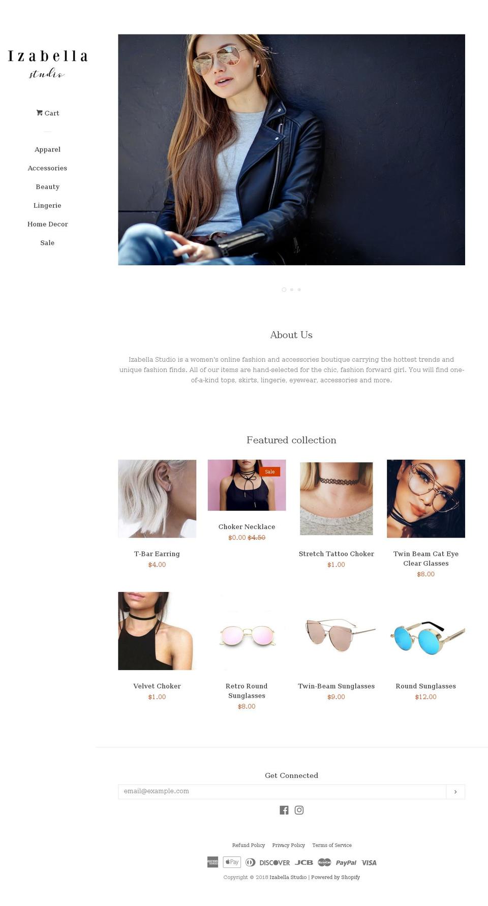 izabellastudio.com — Shopify storefront screenshot
