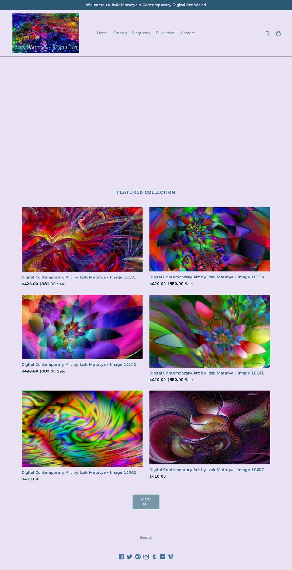 izakmatatya-digitalart.com shopify website screenshot