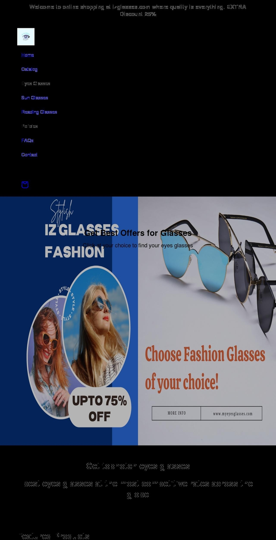 izglasses.com shopify website screenshot