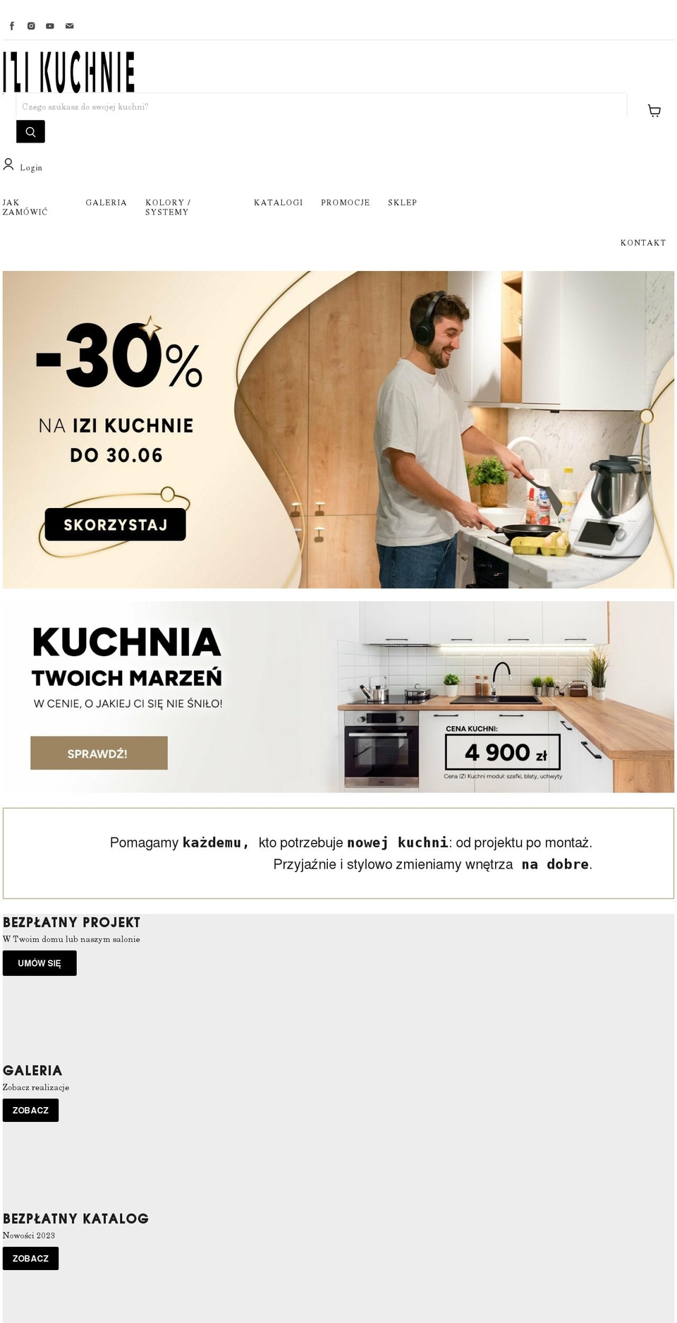 izikuchnie.pl shopify website screenshot