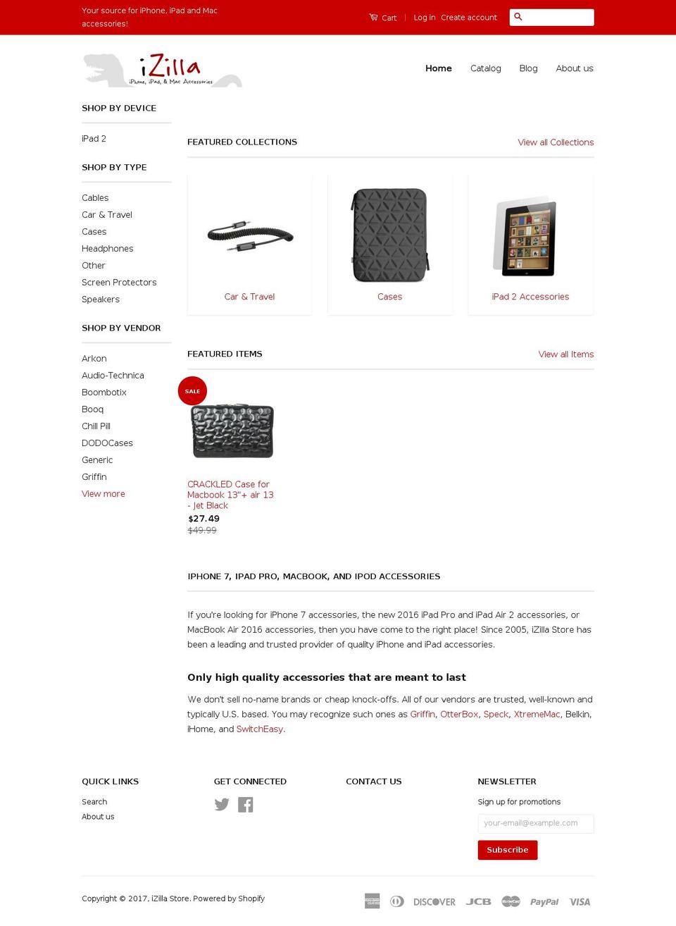 izillapod.com shopify website screenshot