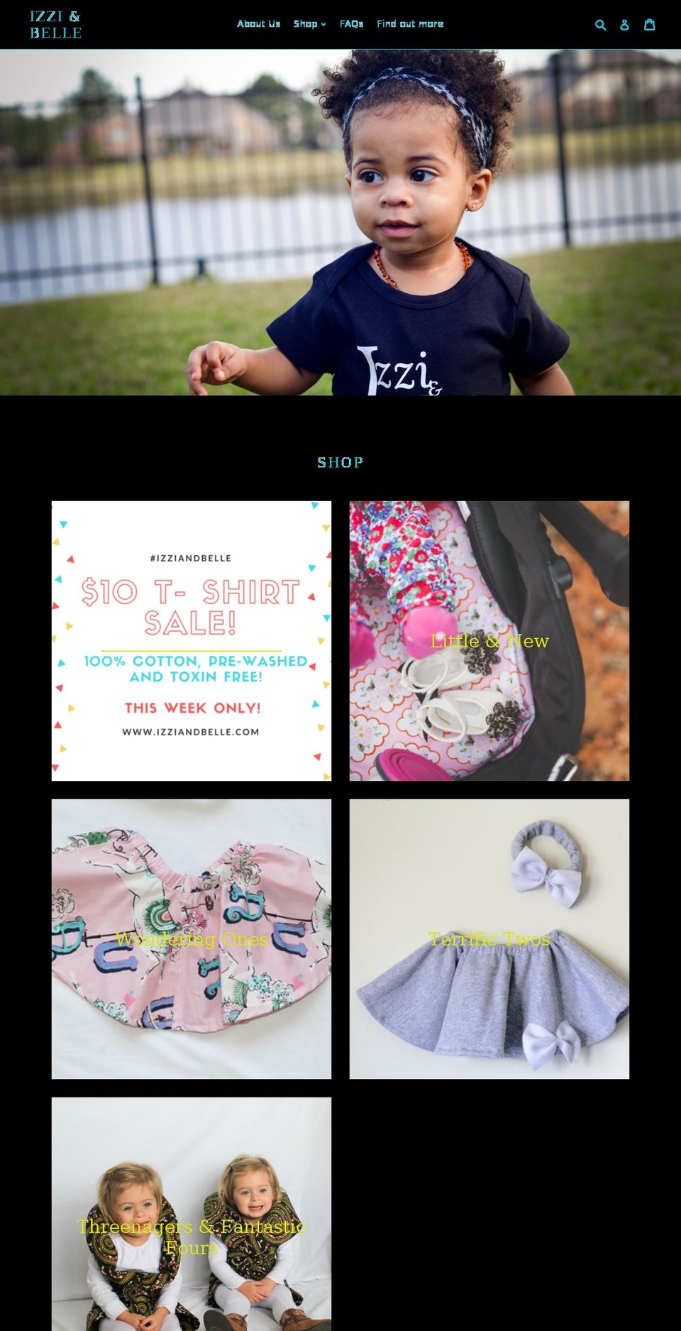 izziandbelle.com — Shopify storefront screenshot