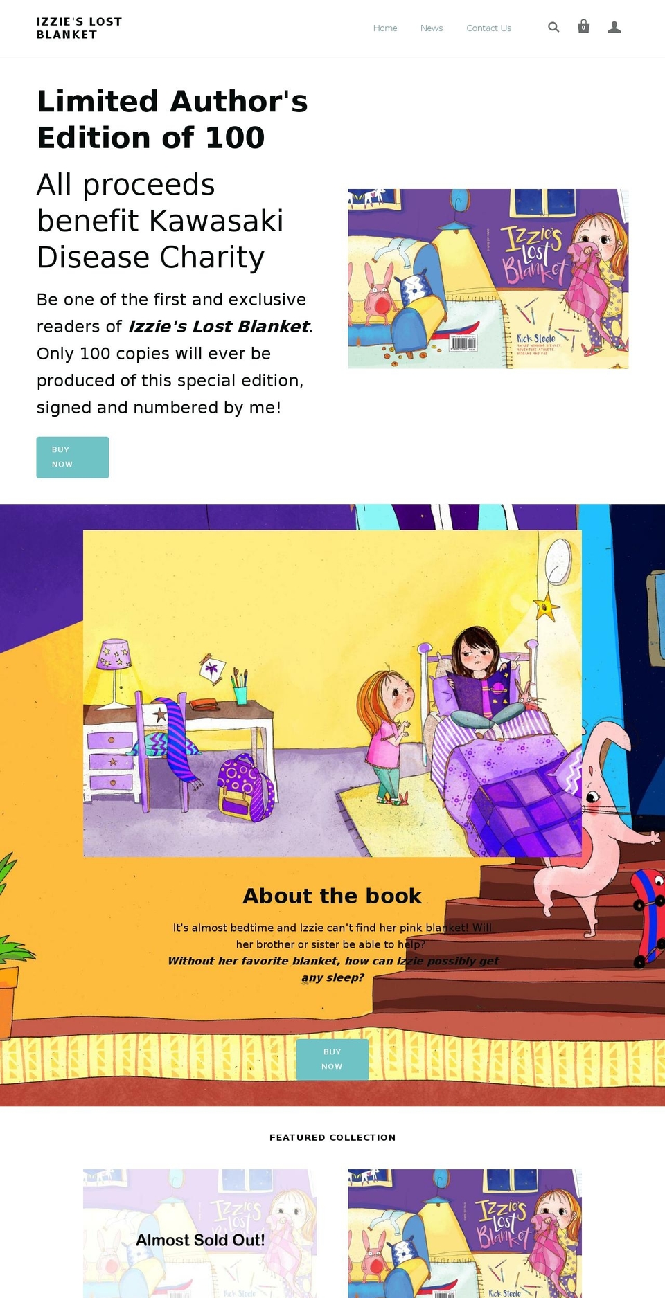 izzieslostblanket.com — Shopify storefront screenshot