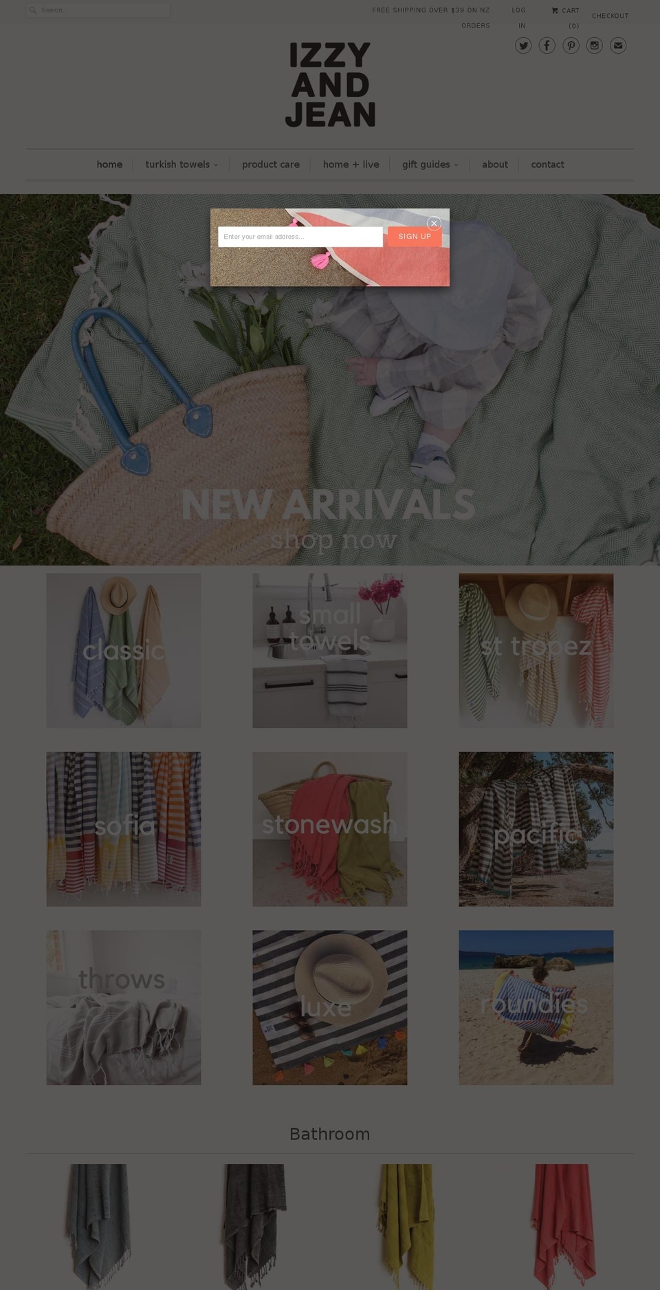 izzyandjean.com — Shopify storefront screenshot