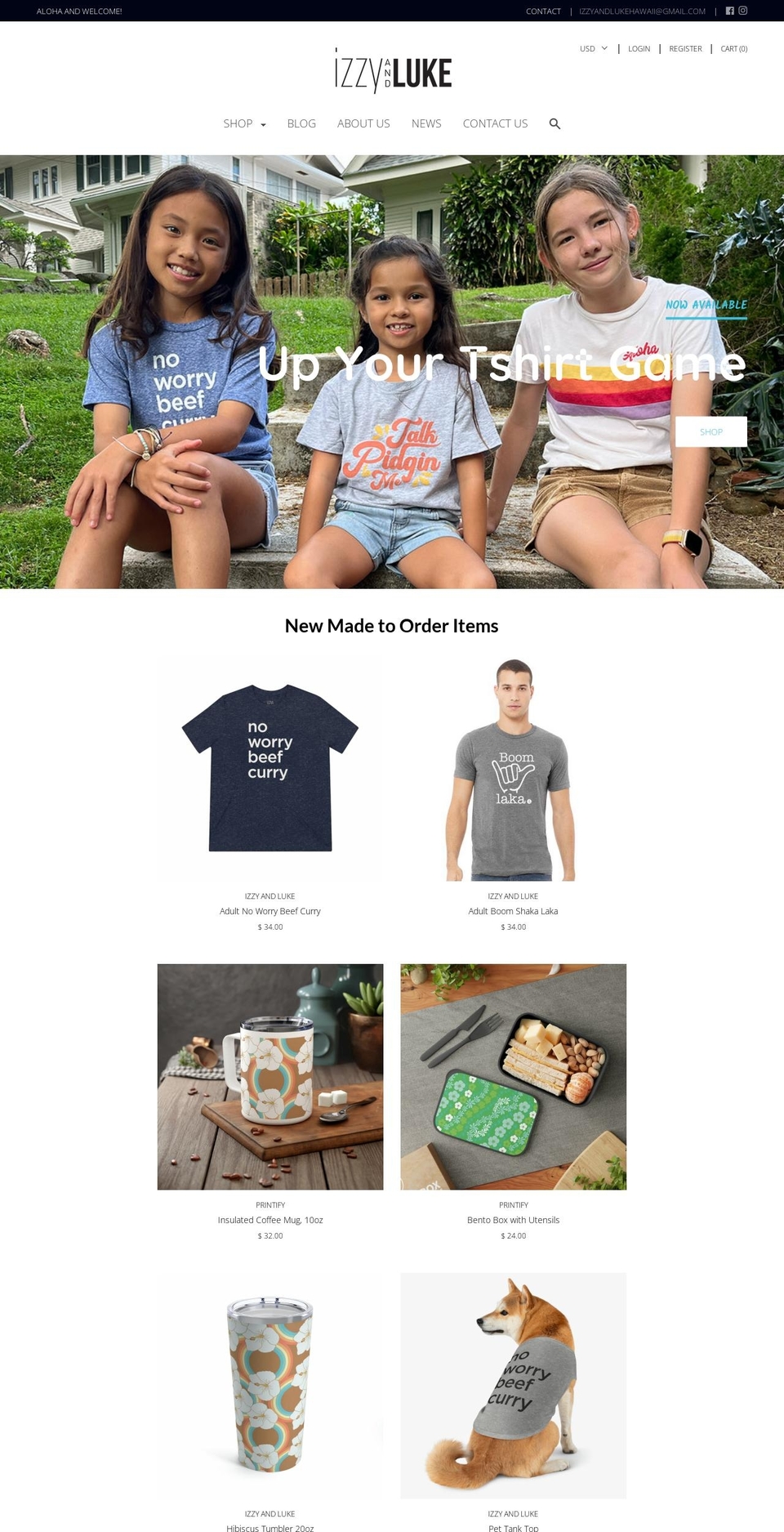 izzyandluke.com shopify website screenshot