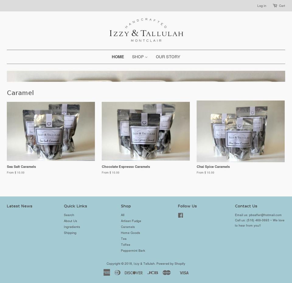 izzyandtallulah.com shopify website screenshot