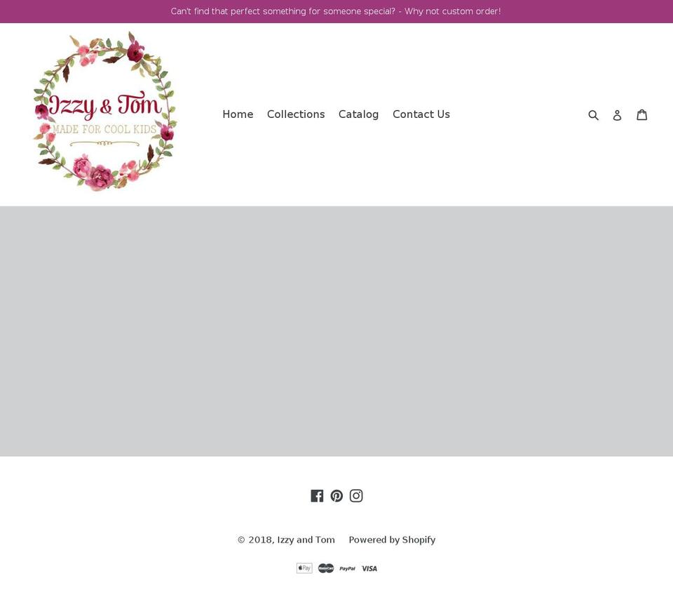 izzyandtom.com — Shopify storefront screenshot