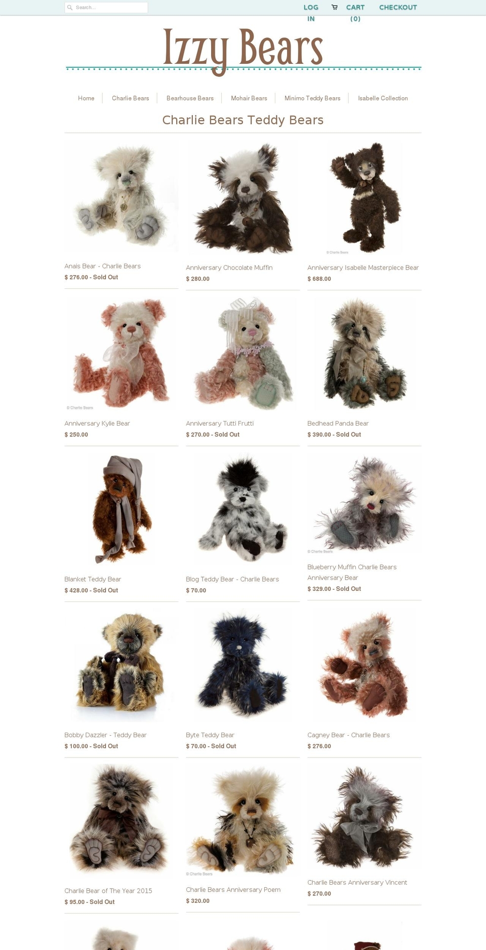 izzybears.com shopify website screenshot