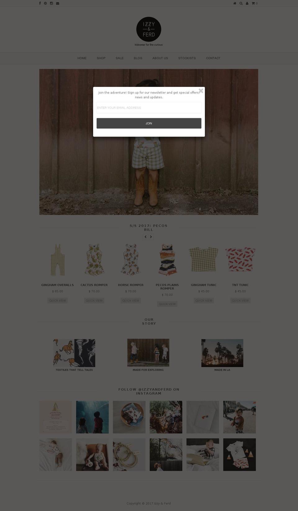 izzyferd.com shopify website screenshot