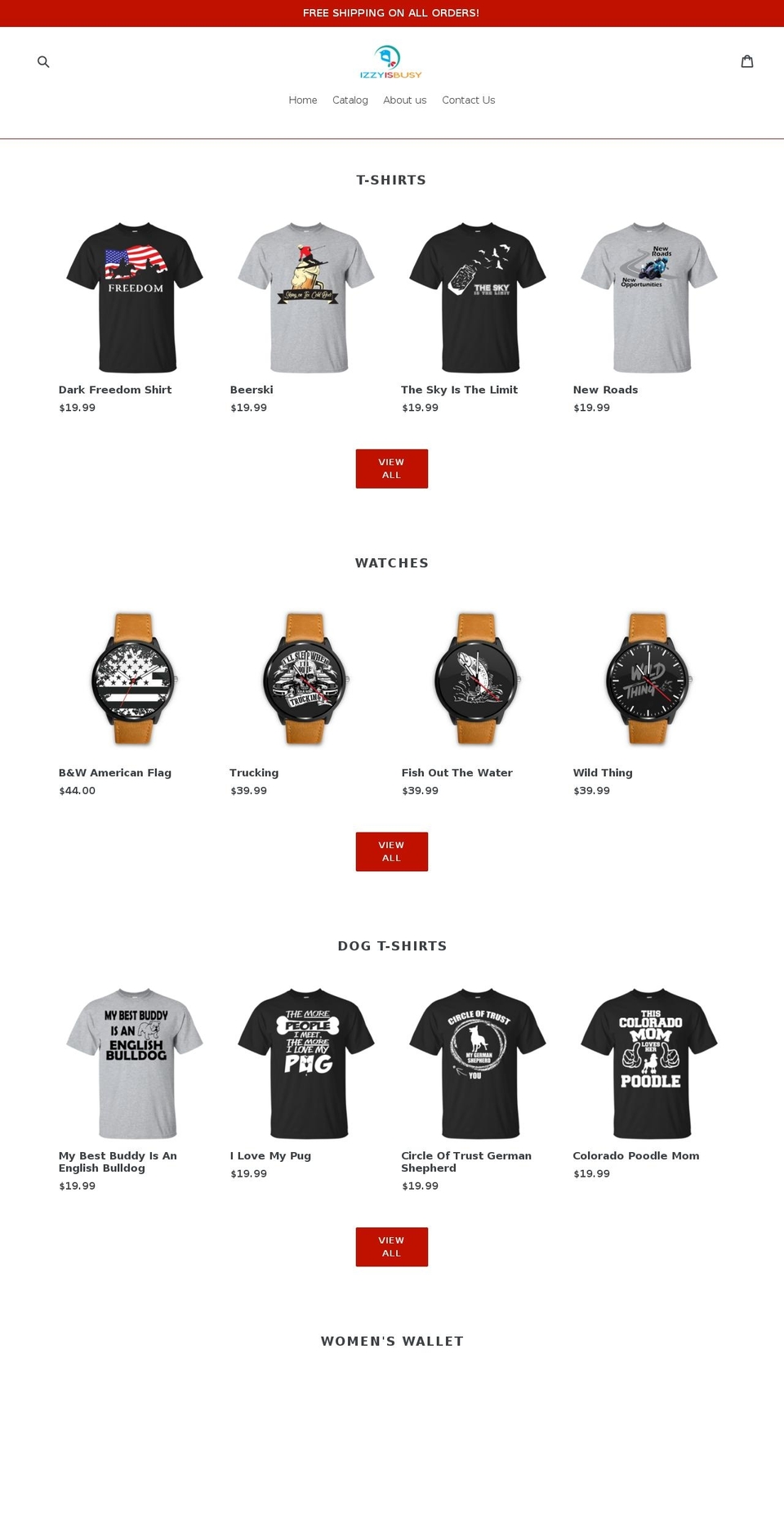 izzyisbusy.com — Shopify storefront screenshot