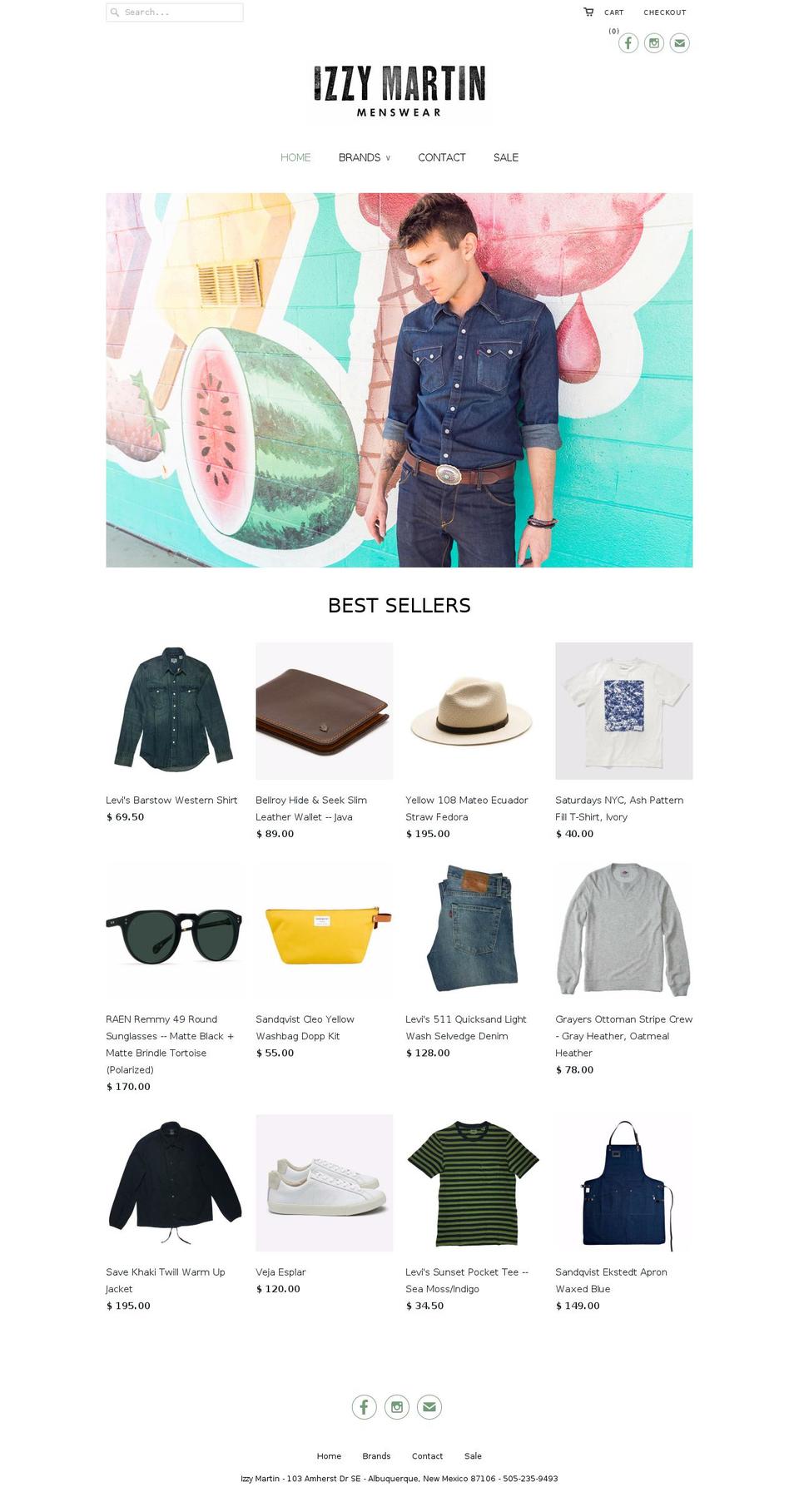 izzymartinonline.com shopify website screenshot