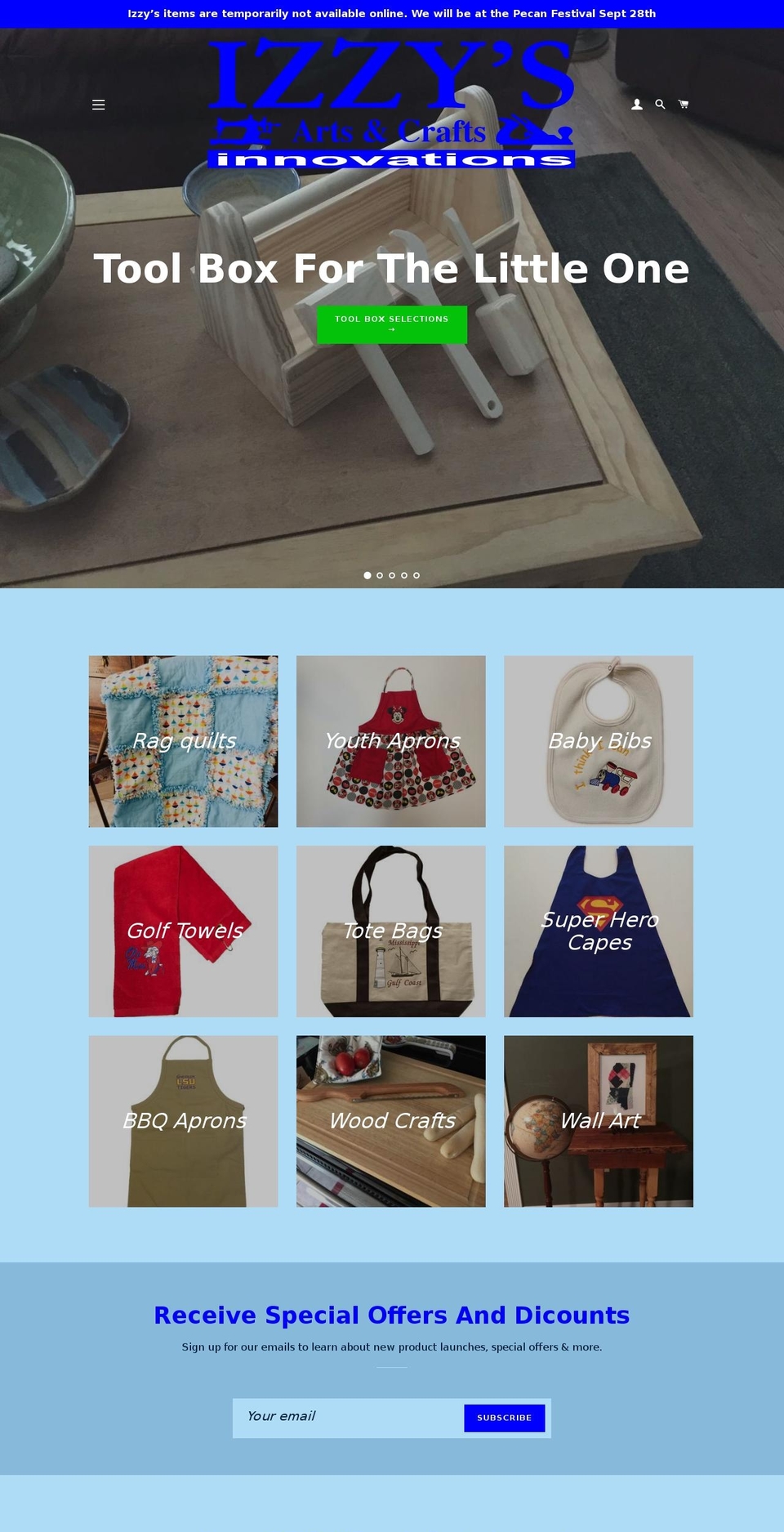 izzysinnovations.com — Shopify storefront screenshot
