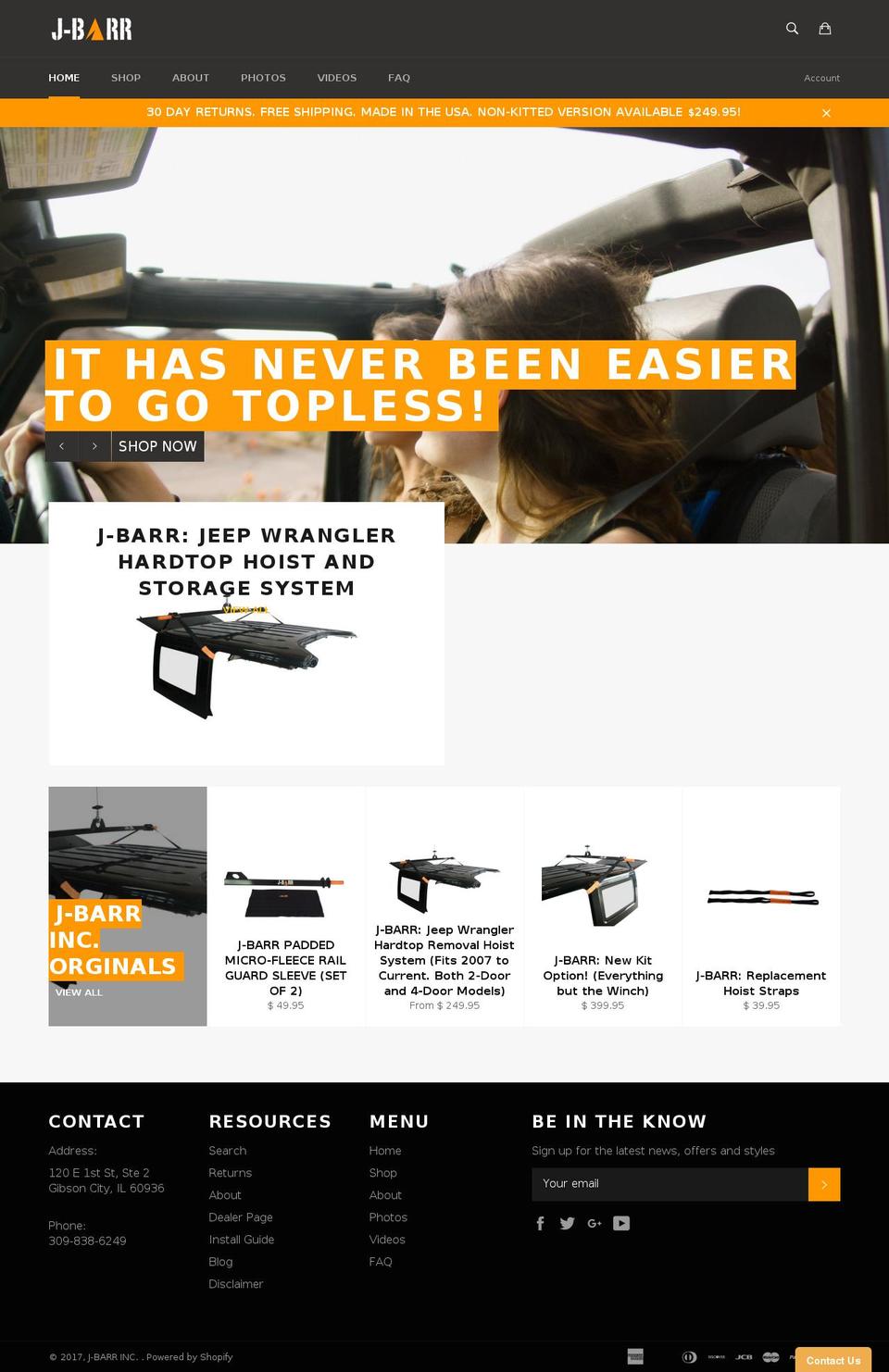 j-barr.com shopify website screenshot