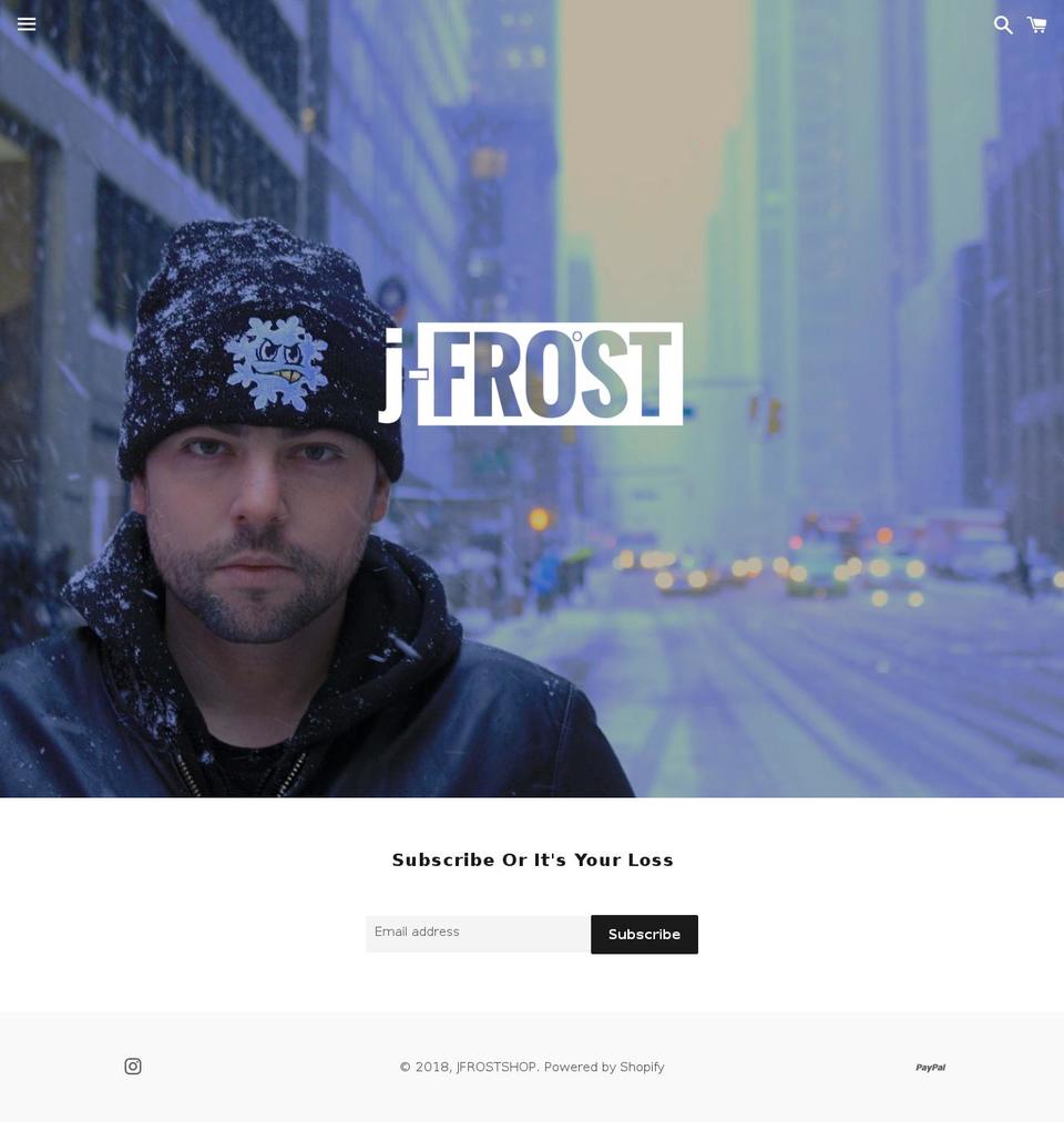 j-frost.com — Shopify storefront screenshot